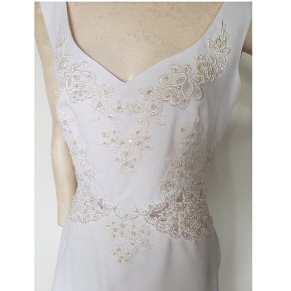 BNWT White Wedding Dress with detail and train Size 8 - Picture 6 of 16